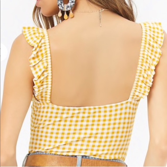 Forever 21 Tops | Yellow Checkered Body Suit - Picture 4 of 4